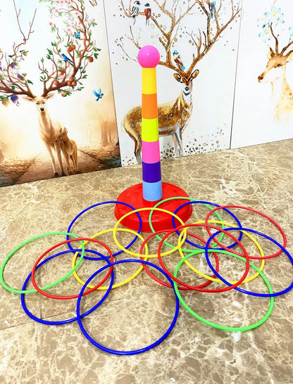 Children Throw Circle Game Ferrule Stacked Toys Fun Indoor Outdoor Parent-Child Interactive Circle Layers Early Education Gift