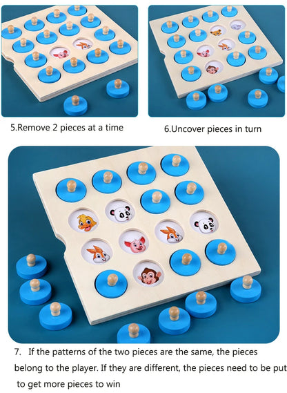 Children Wooden Puzzle Board Game Instant Photo Memory Chess Baby Montessori Early Learning Educational Toys For Kids Gifts