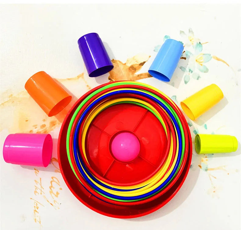 Children Throw Circle Game Ferrule Stacked Toys Fun Indoor Outdoor Parent-Child Interactive Circle Layers Early Education Gift