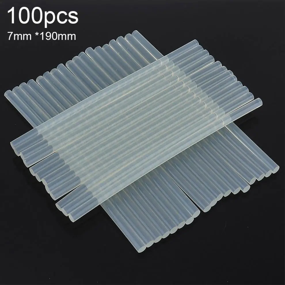 100pcs/lot 7mmx190mm Hot-melt Gun Glue Sticks Gun Adhesive DIY Tools for Hot-melt Glue Gun Repair Alloy Accessories