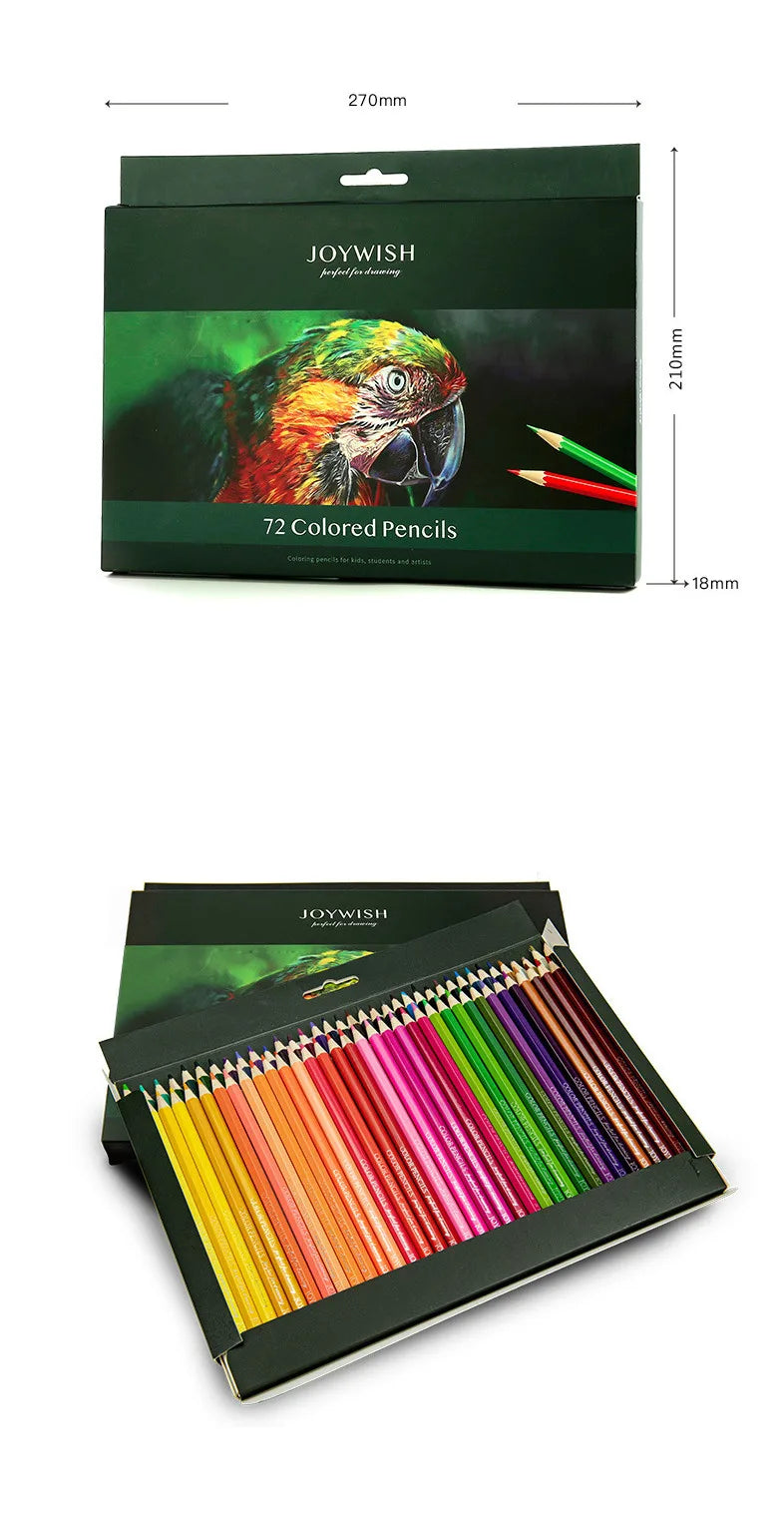 12/72 Colors Oily Pencil painting pen  Artistic Color Lead Brush Sketch Wood Pencils Set Hand-Painted School Office Supplies