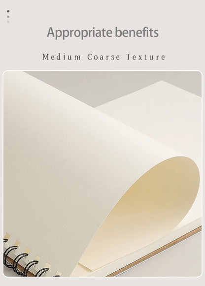 Spiral Upward Flipping Coil Art Book Sketching Sketching Color Lead Thickened Beige Eye Protection Paper 45 Oil Painting Covers