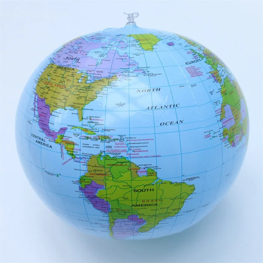 16 Inch 30cm Inflate Globe Beach Ball Toy Map Education Geography Teaching Balloon Props Kid Birthday Gift Water Pool Air Globos