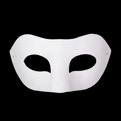 1/5pcs Blank White Mask Halloween Cosplay Women Men Face DIY Paintable Half Face Mask Animal Costume Party Decorate Craft Prop