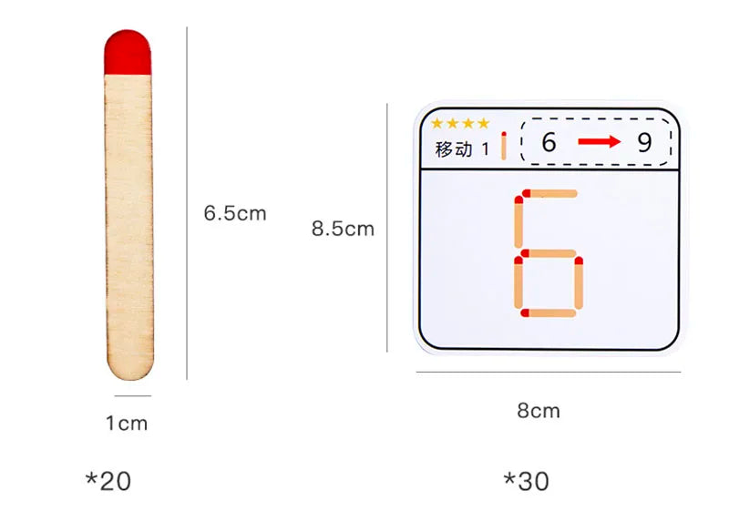 Montessori Matches Puzzles Game Wooden Toys DIY Math Geometry Board Game Thinking Match Logic Training Educational Toys For Kids