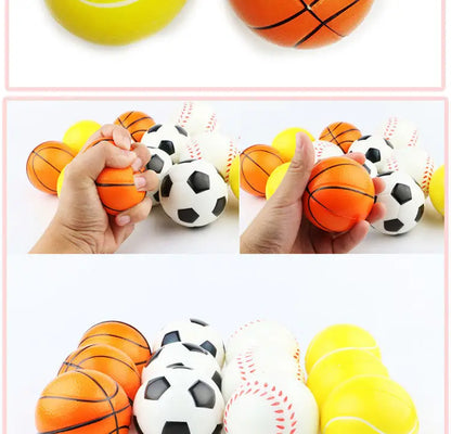 6PCS 6.3cm facial expression foam ball PU extrusion pressure ball outdoor sports decompression toy wrist sports children's toy