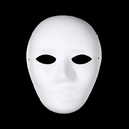 1/5pcs Blank White Mask Halloween Cosplay Women Men Face DIY Paintable Half Face Mask Animal Costume Party Decorate Craft Prop