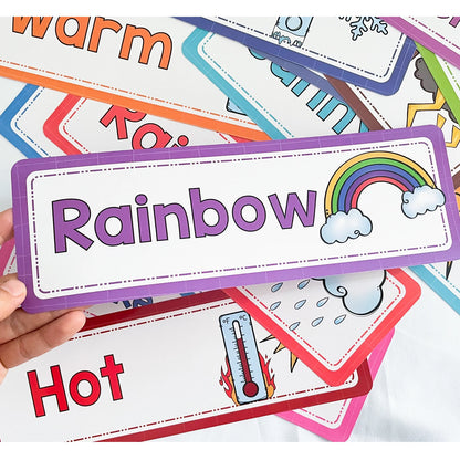 16 PCS Children learning Weather flash cards Teacher's teaching aids Classroom Decoration Card Baby kid Early Education toys