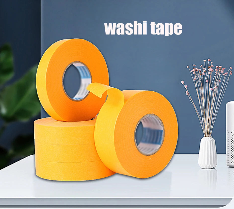 10PCS Yellow High Viscosity Painting Masking Paper Adhesive Painters Tape Beautiful Sewing Color Separation Tape Car stick