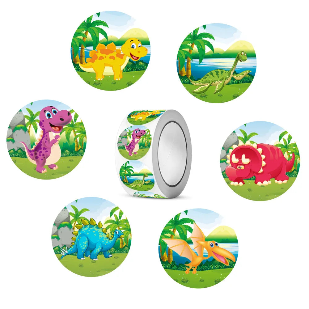 100-500pcs Dinosaur Animals Cartoon Stickers for kids school teacher Classroom Use Kids Toy Sticker Reward Encouragement Sticker