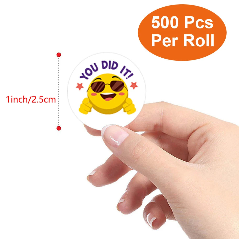 100-500pcs Reward Stickers For Kids Teacher Cartoon Incentive Stickers For School Supplies Classroom Teacher Students