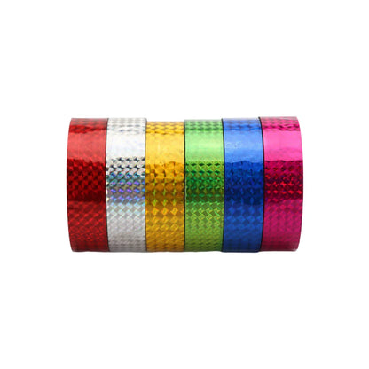 6 Rolls Party Decoration Holographic Wrapping Tape Gift Pipeline Premium Material