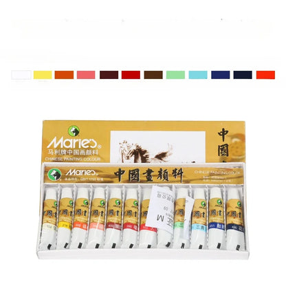 12/18/24 /36Colored Chinese Painting Pigment Set with High Quality Non Toxic Student Artist Painting Special 6/12ML Art Supplies