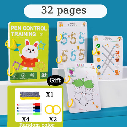 Magical Tracing Workbook Educational Montessori Books for Children Pen Control Training Reusable Calligraphy Copybook for Kids