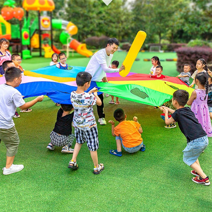 Multi Person Interaction Outdoor Toy Whack-a-mole Rainbow Umbrella Parachute Game Rainbow Umbrella Parachute Children Toys