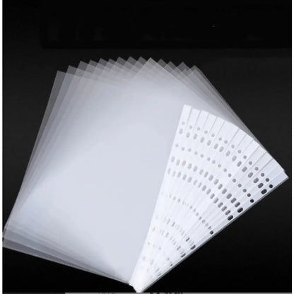 100pcs 11holes Transparent Plastic Punched File Folders for A4 Documents Sleeves Leaf Bag Protector Office Supplies