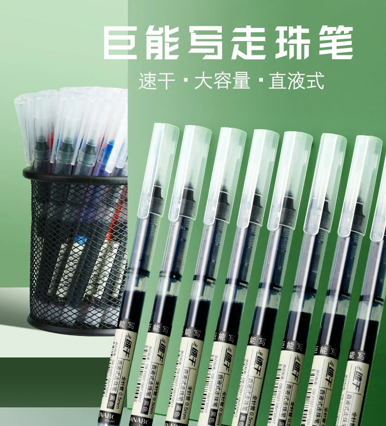 High Quality Needle Type Gel Pens Straight Liquid Ballpoint Pen Kawaii Stationery School Office Supplies Writing