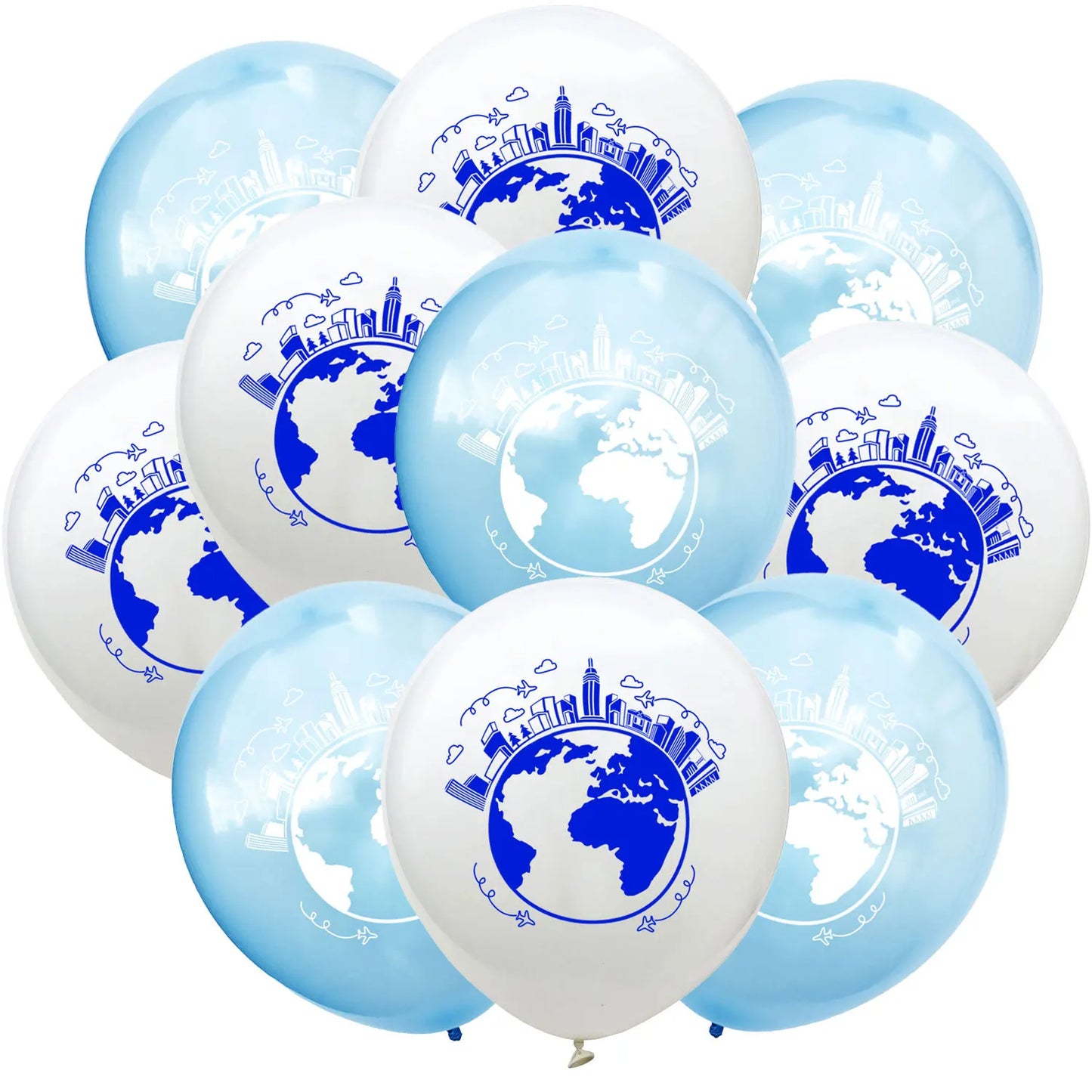 World Map Latex Balloons for Children, Earth Day Decor, Planet, Classroom Decor Birthday Decoration, Map Balloons, 10 PCs/Lot