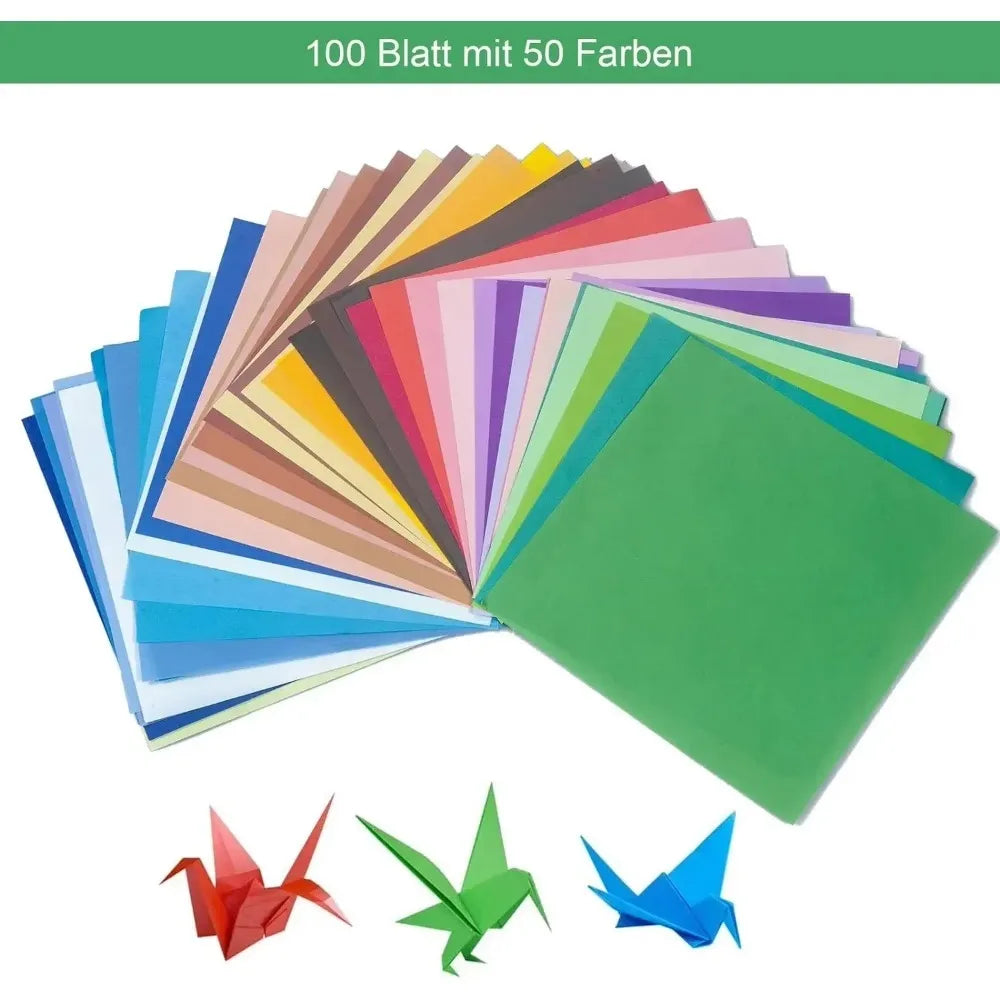 100pcs Square Origami Paper Solid Color Double Sides Folding Paper with 8mm Eyes Kids Handmade DIY Scrapbooking Craft 20x20cm