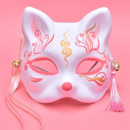 Blank Cat Masks DIY White Plain Party Cosplay Prop Painting Face Mask Unpainted Paper Fox Masks Craft Hand Halloween Accessories