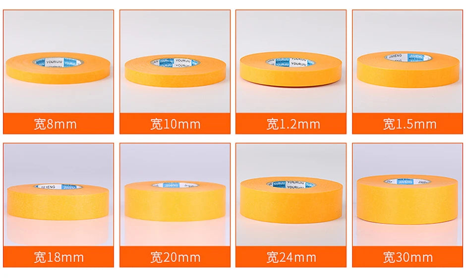 10PCS Yellow High Viscosity Painting Masking Paper Adhesive Painters Tape Beautiful Sewing Color Separation Tape Car stick