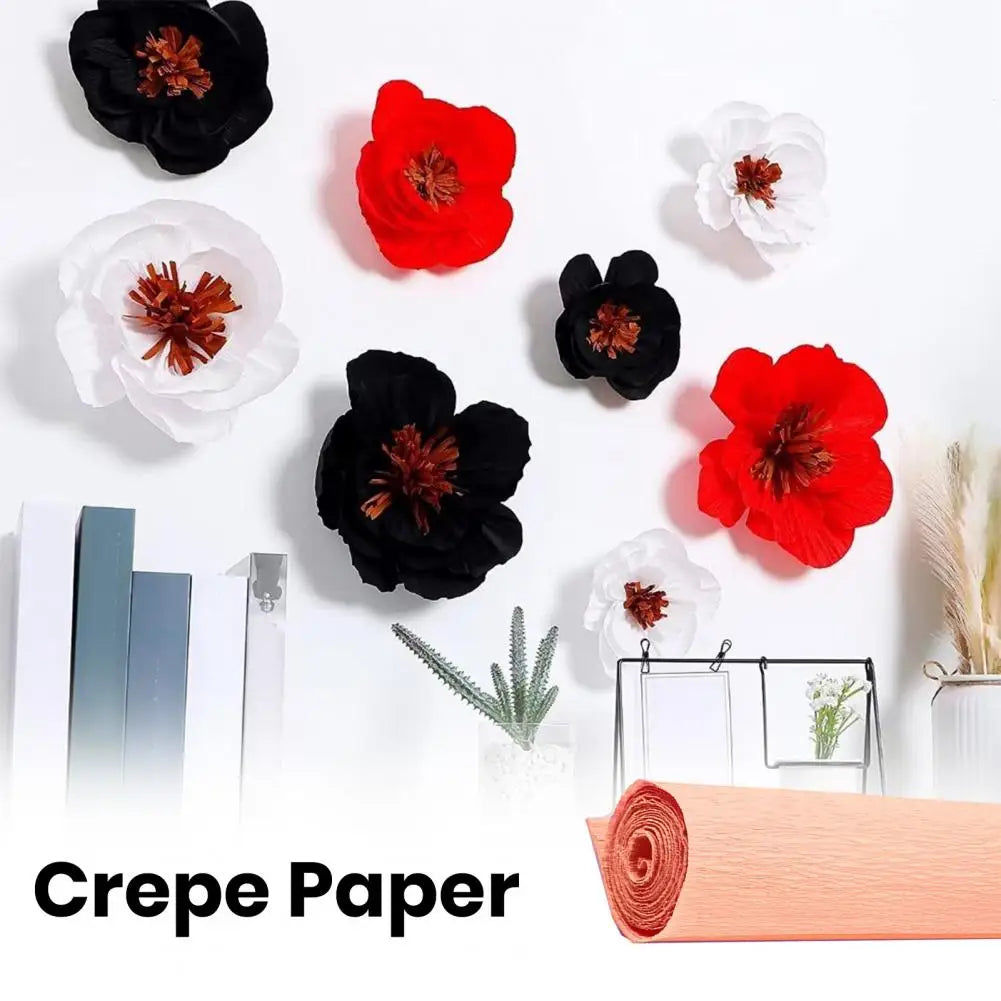 50*250cm Crepe Paper Thickened Crafts Paper Flowers' Material DIY Paper Flower Italian Style Papers Roll For Art Projects Decor