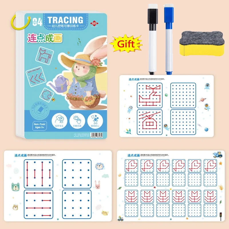 Training Book Magical Tracing Workbook Control Reusable Magic Practice Copybook Children Montessori Drawing Education Book