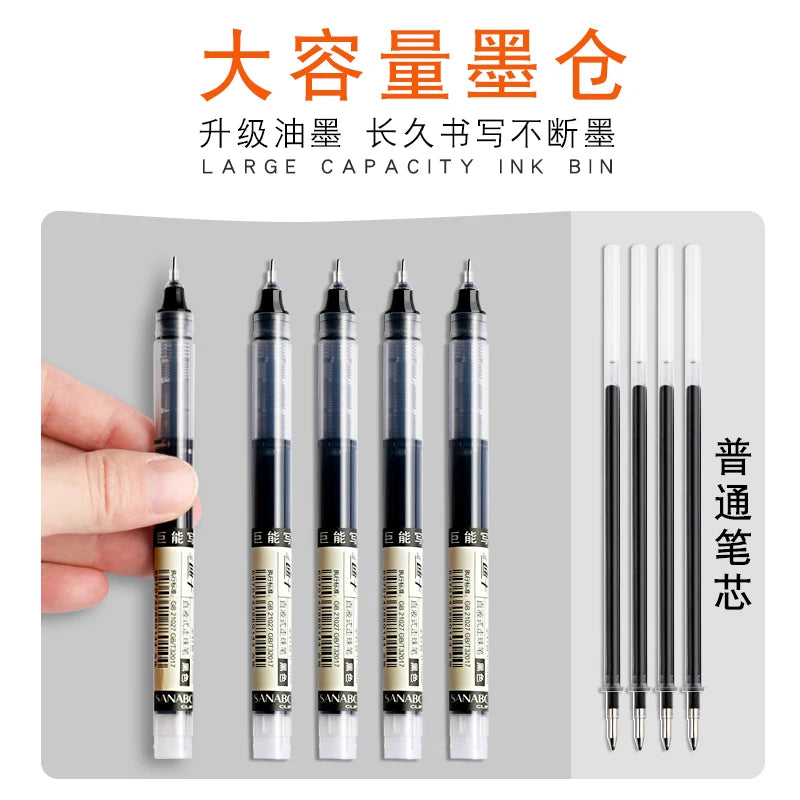 High Quality Needle Type Gel Pens Straight Liquid Ballpoint Pen Kawaii Stationery School Office Supplies Writing