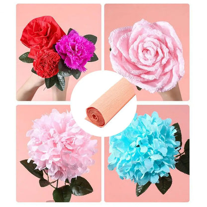 50*250cm Crepe Paper Thickened Crafts Paper Flowers' Material DIY Paper Flower Italian Style Papers Roll For Art Projects Decor