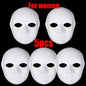 1/5pcs Blank White Mask Halloween Cosplay Women Men Face DIY Paintable Half Face Mask Animal Costume Party Decorate Craft Prop