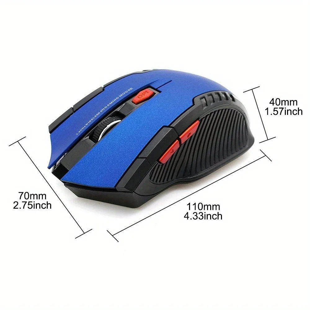 2.4Ghz Gaming Wireless Mouse for MacBook Air Pro 2018-2022 With USB Receiver 1000-1600 Adjustable DPI PC Computer Gaming Mouse