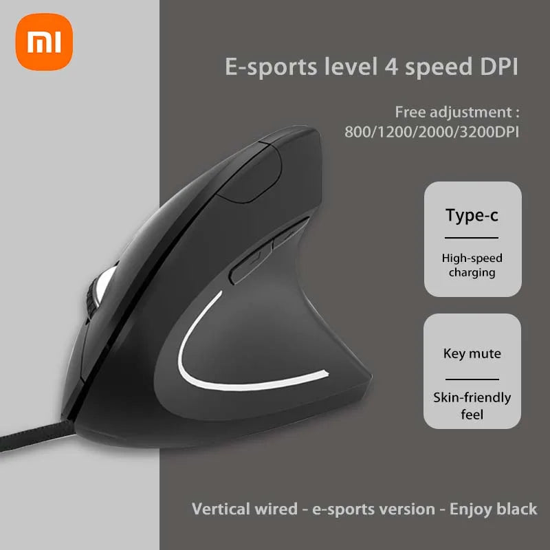 XIAOMI Wireless Vertical Mouse Bluetooth 2.4GHz Ergonomics Gaming Mouses 1600DPI Adjustable Offices Optical Electronic Keyboards