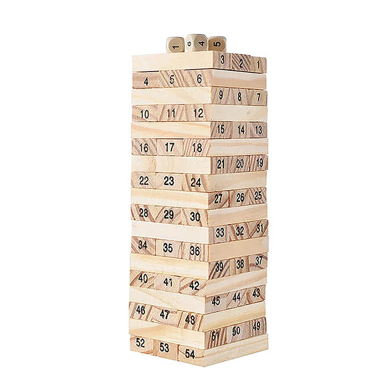 Solid Wood Puzzle Stacked High Stack Tower Drawing Block Children'S Parent-Child Interactive Board Game