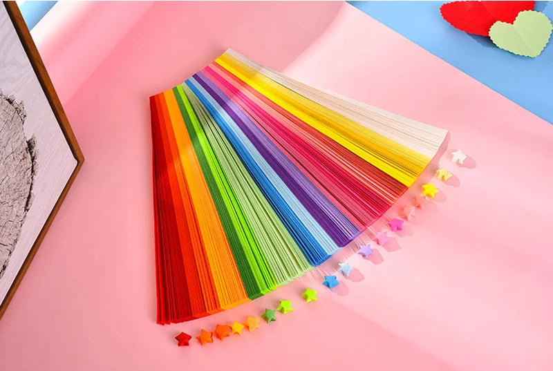 1000 Sheets Colorful Origami Stars Paper Strips Lucky Star 20 Colors Folding Paper Material for Children Handmade Craft DIY Toys