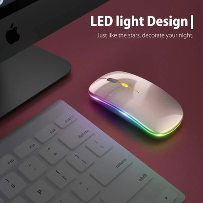 Rechargeable Wireless Mouse Colorful Backlit Mosue Silent Mute Computer Accessories for Home /Office / Games