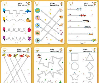 2024 Magical Tracing Workbook Set Children Pen Control Training Practice Copybook for Kids Early Educational Draw Line Card Toy