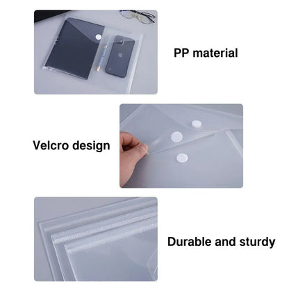 Waterproof File Folder High Quality A4/A5/A7/A8 Plastic File Bag Transparent Filling Organizer School Office