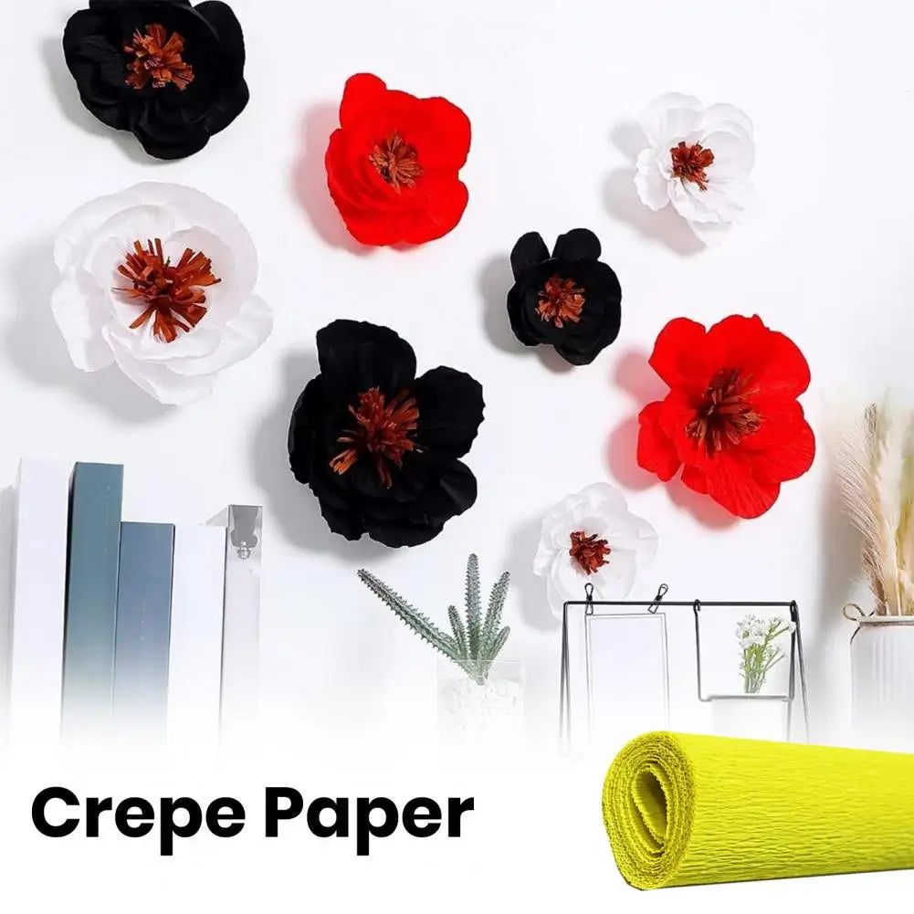 50*250cm Crepe Paper Thickened Crafts Paper Flowers' Material DIY Paper Flower Italian Style Papers Roll For Art Projects Decor