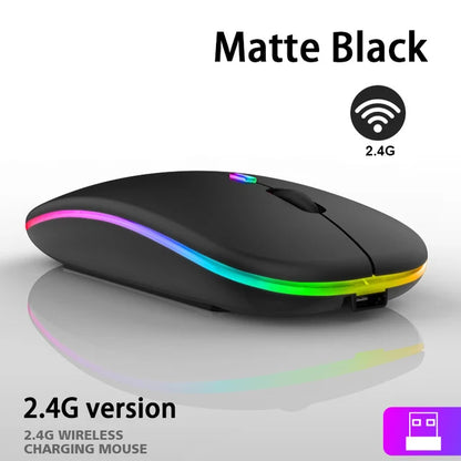 Rechargeable Wireless Mouse Colorful Backlit Mosue Silent Mute Computer Accessories for Home /Office / Games