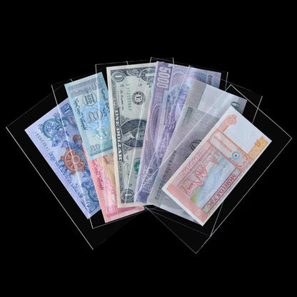 100pcs Paper Money Album Banknotes Currency Collection Sleeves Protector Bag Bill Souvenir Banknote Note Collection Bag