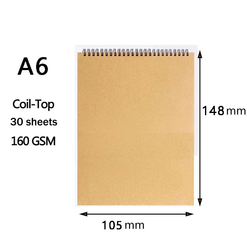 160GSM A6/A5/16K/A4 Professional Sketchbook Thick Paper Spiral Pencil Watercolour Drawing Book Gouache Paper Art Supplies