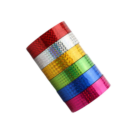 6 Rolls Party Decoration Holographic Wrapping Tape Gift Pipeline Premium Material