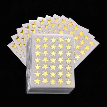 10 Sheets/pack Gold Silver Stars Decor Stickers Gold-Plated Glitter Stickers for Mother Teacher Praise Kids Stickers Label