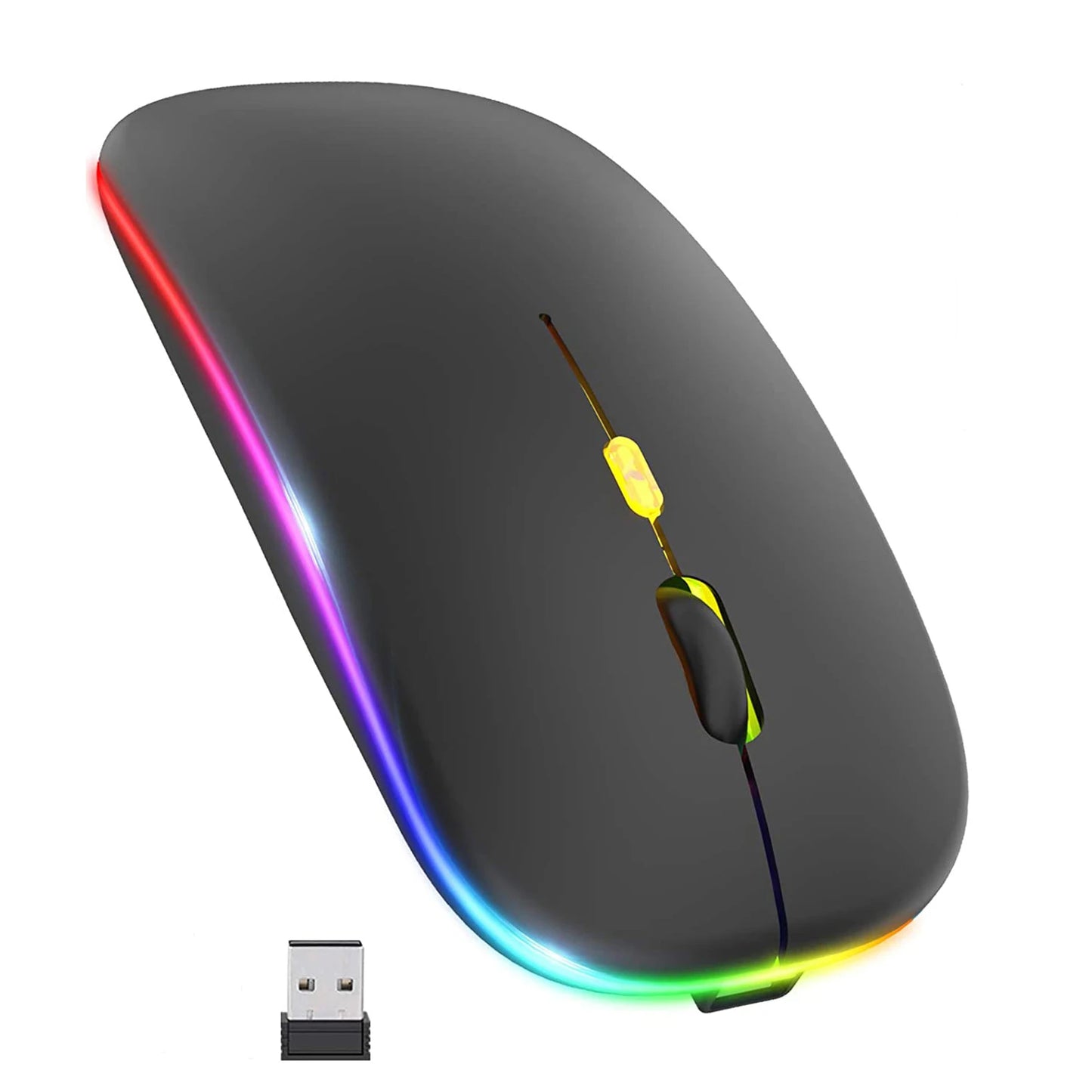 Rechargeable Wireless Mouse Colorful Backlit Mosue Silent Mute Computer Accessories for Home /Office / Games