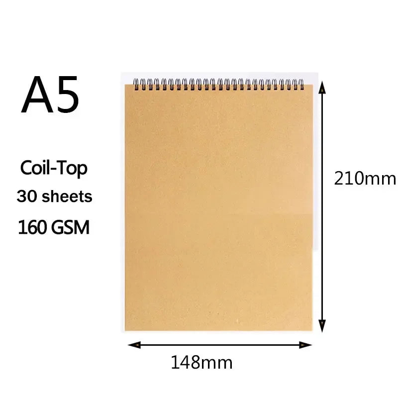 160GSM A6/A5/16K/A4 Professional Sketchbook Thick Paper Spiral Pencil Watercolour Drawing Book Gouache Paper Art Supplies