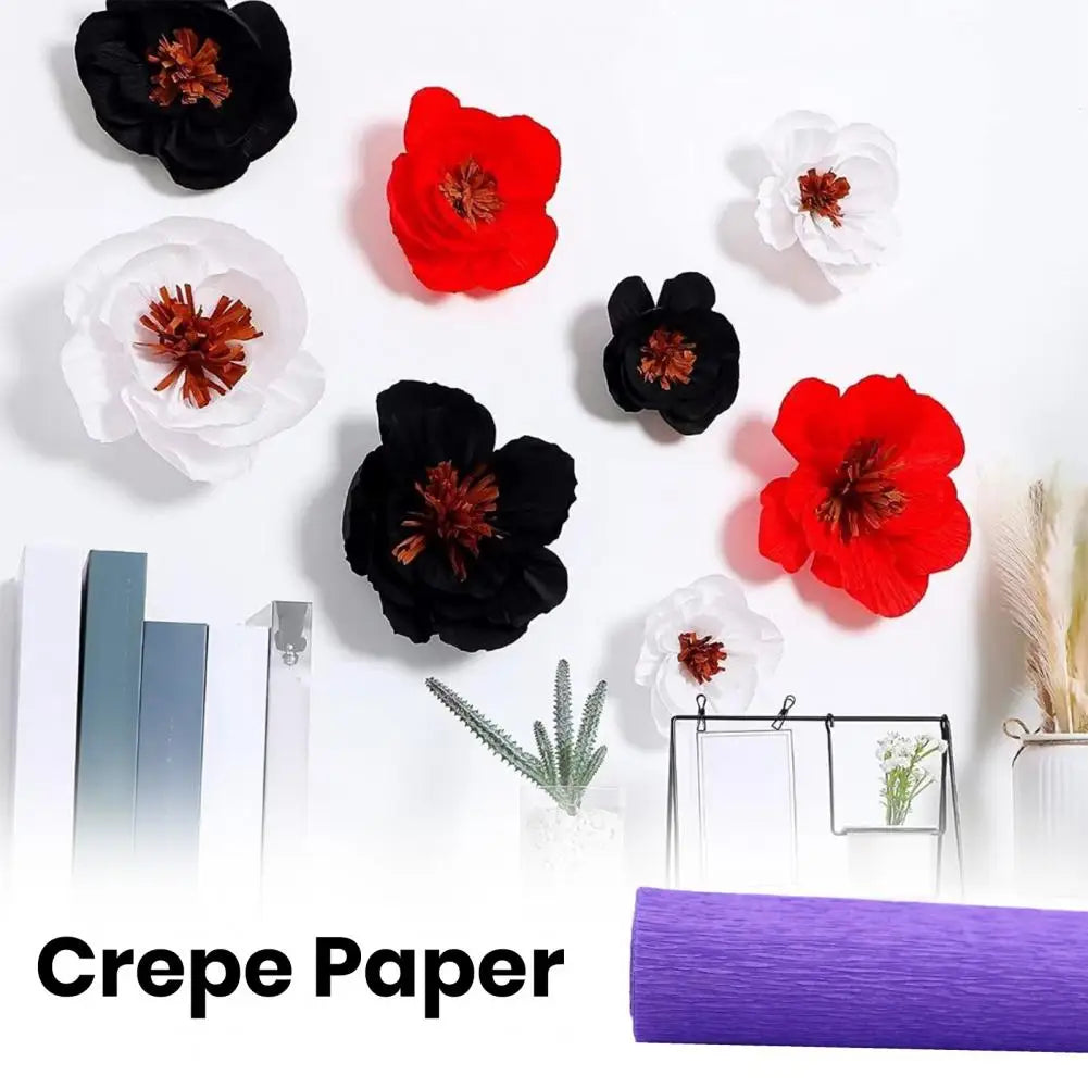 50*250cm Crepe Paper Thickened Crafts Paper Flowers' Material DIY Paper Flower Italian Style Papers Roll For Art Projects Decor