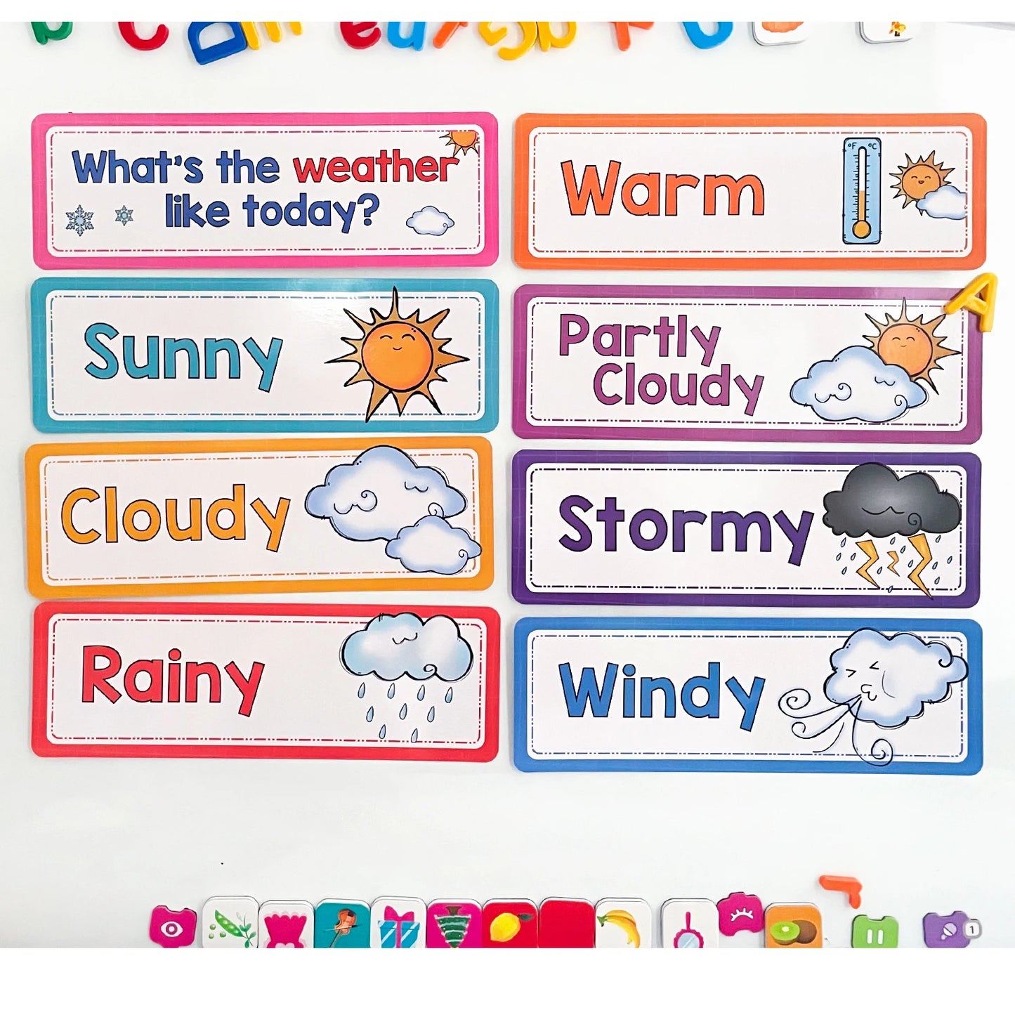 16 PCS Children learning Weather flash cards Teacher's teaching aids Classroom Decoration Card Baby kid Early Education toys