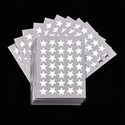 10 Sheets/pack Gold Silver Stars Decor Stickers Gold-Plated Glitter Stickers for Mother Teacher Praise Kids Stickers Label