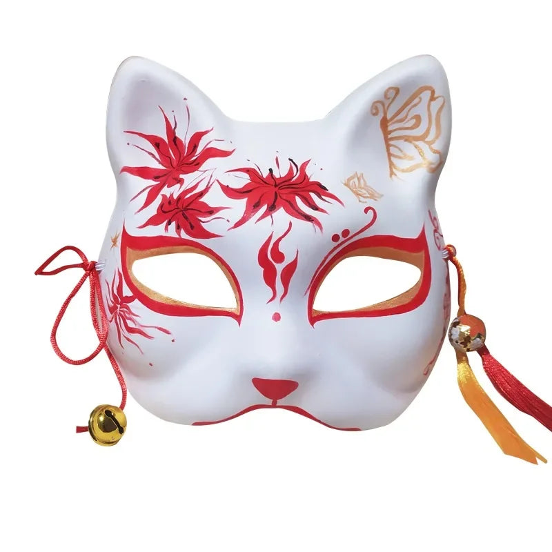 Blank Cat Masks DIY White Plain Party Cosplay Prop Painting Face Mask Unpainted Paper Fox Masks Craft Hand Halloween Accessories