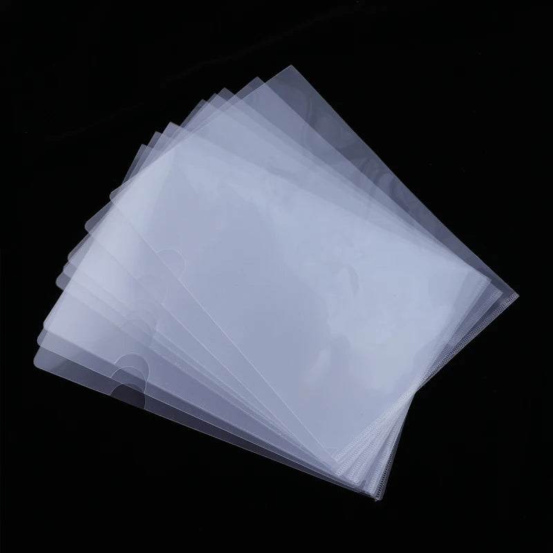 12Pcs Document Bag Waterproof Folder A4 Clear File Display Book L Type Plastic Project Pockets Reusable Resume Sleeves